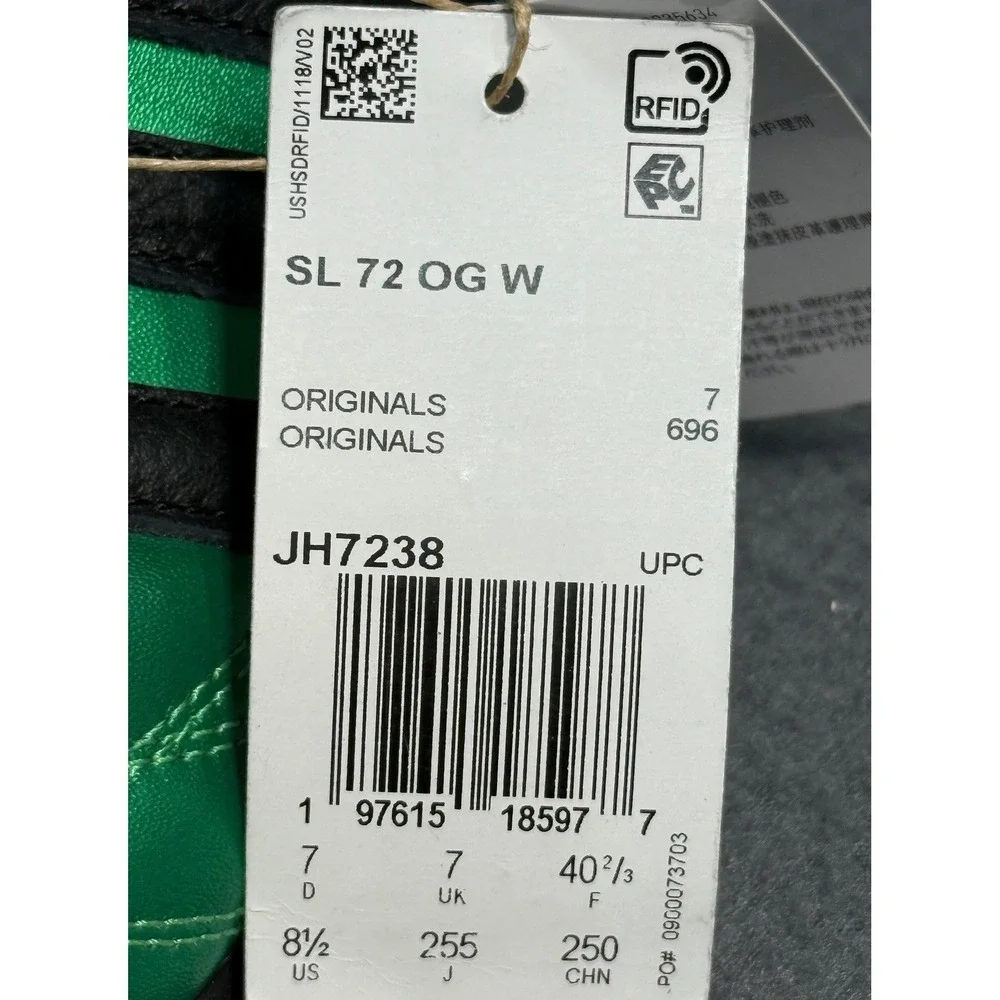 110$MSRP Adidas SL72 OG Semi Screaming Green/Core Black Womens‎ 8.5 New/No Box